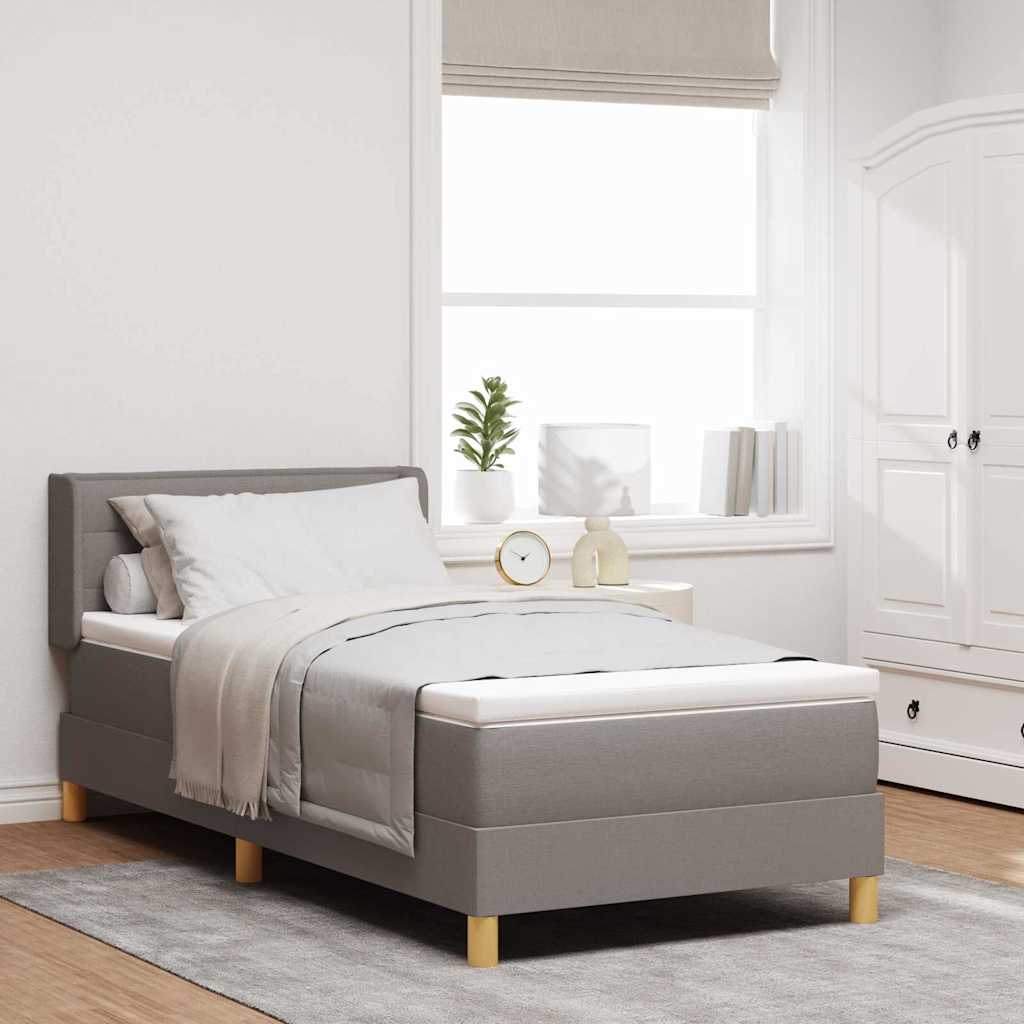 vidaXL Κρεβάτι με ελατήρια με κεφαλάρι Taupe 200 x 100 cm ύφασμα
