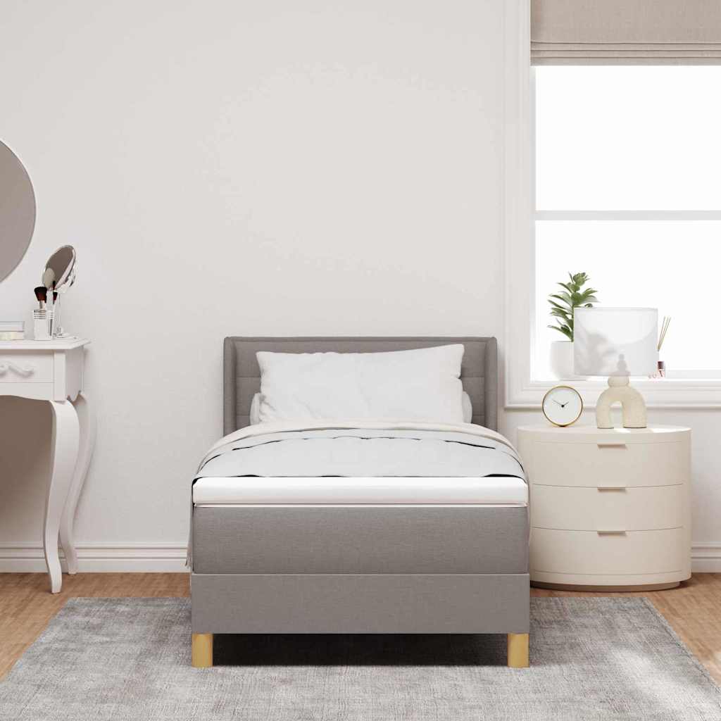 vidaXL Κρεβάτι με ελατήρια με κεφαλάρι Taupe 200 x 100 cm ύφασμα