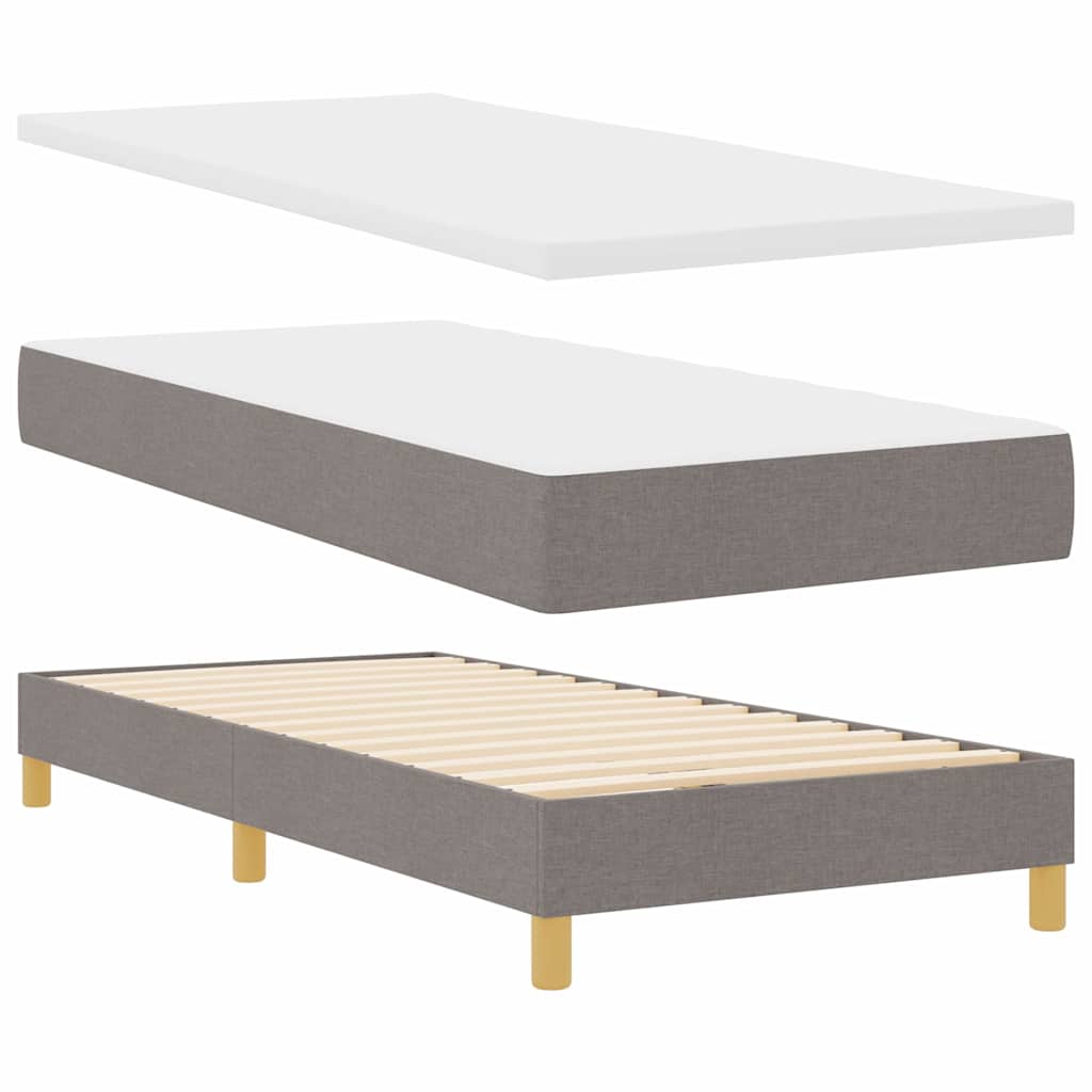 vidaXL Κρεβάτι με ελατήρια με κεφαλάρι Taupe 200 x 100 cm ύφασμα