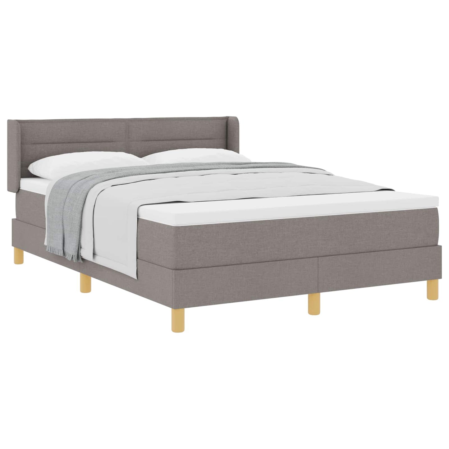 vidaXL Κρεβάτι με ελατήρια με κεφαλάρι Taupe 200 x 140 cm ύφασμα