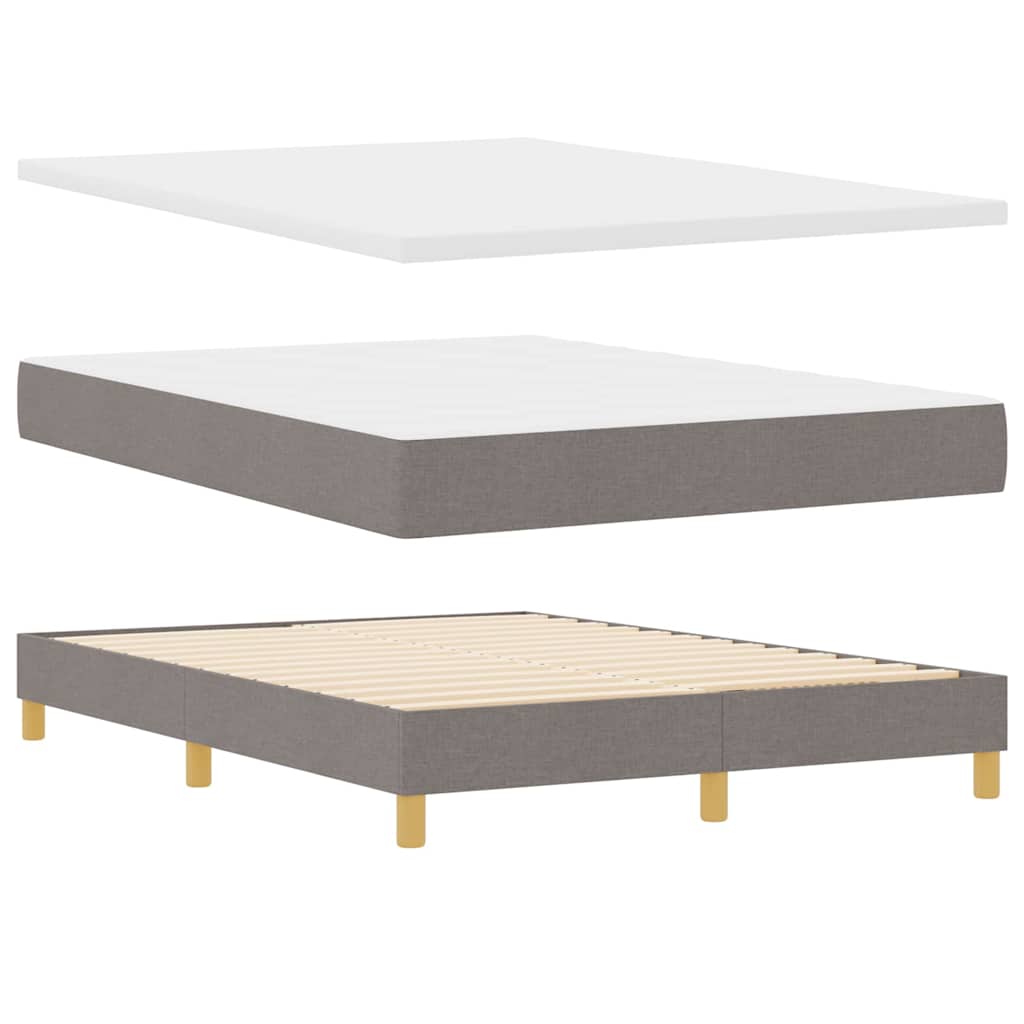 vidaXL Κρεβάτι με ελατήρια με κεφαλάρι Taupe 200 x 140 cm ύφασμα