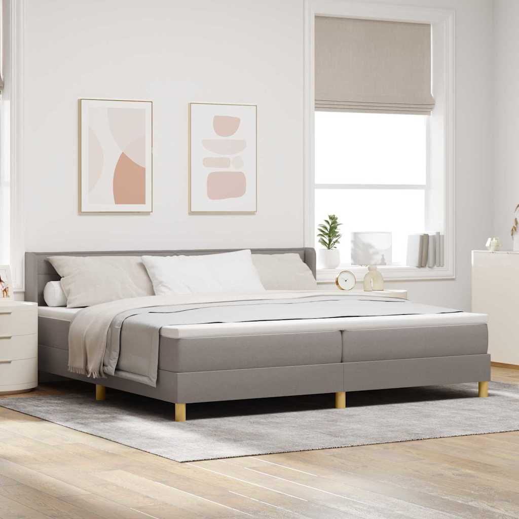vidaXL Κρεβάτι με ελατήρια με κεφαλάρι Taupe 200 x 200 cm ύφασμα