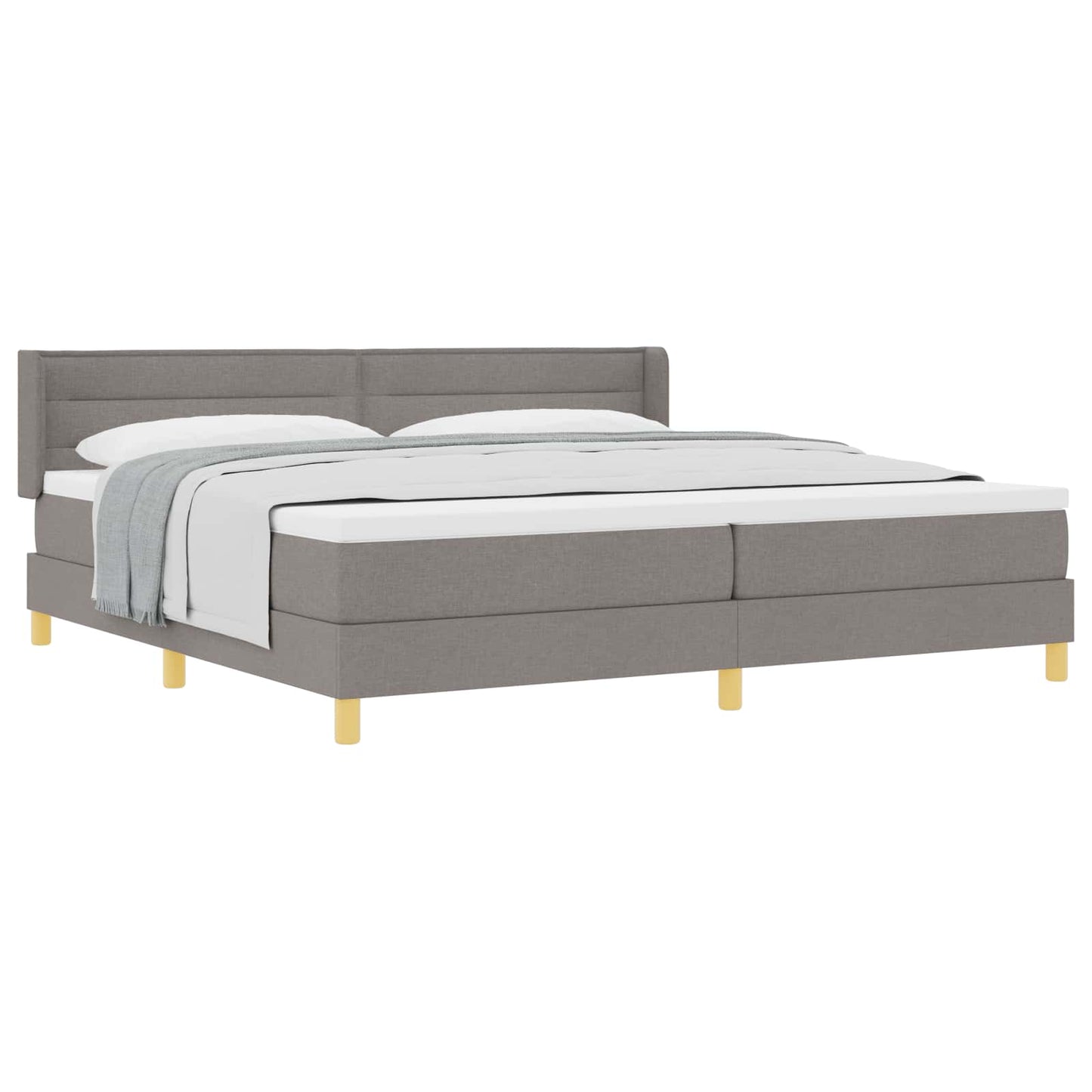 vidaXL Κρεβάτι με ελατήρια με κεφαλάρι Taupe 200 x 200 cm ύφασμα