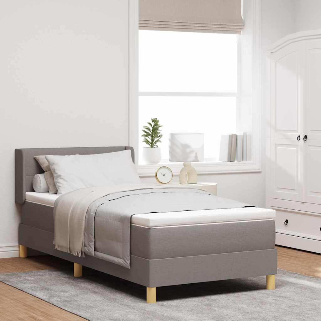 vidaXL Κρεβάτι με ελατήρια με κεφαλάρι Taupe 200 x 80 εκατοστά ύφασμα