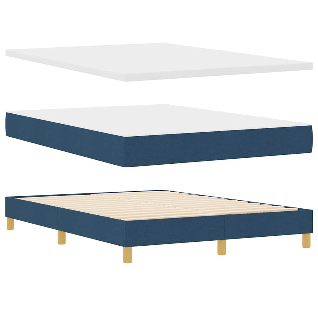 vidaXL Κρεβάτι με ελατήρια με μαξιλάρι Μπλε 200 x 140 cm ύφασμα