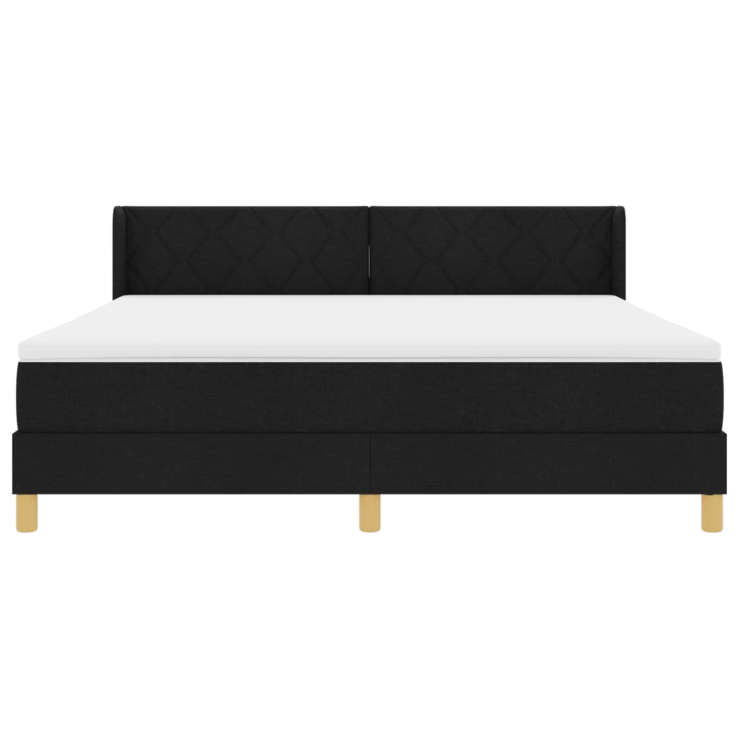 vidaXL Κρεβάτι με ελατήρια με κεφαλάρι Μαύρο 200 x 180 cm ύφασμα