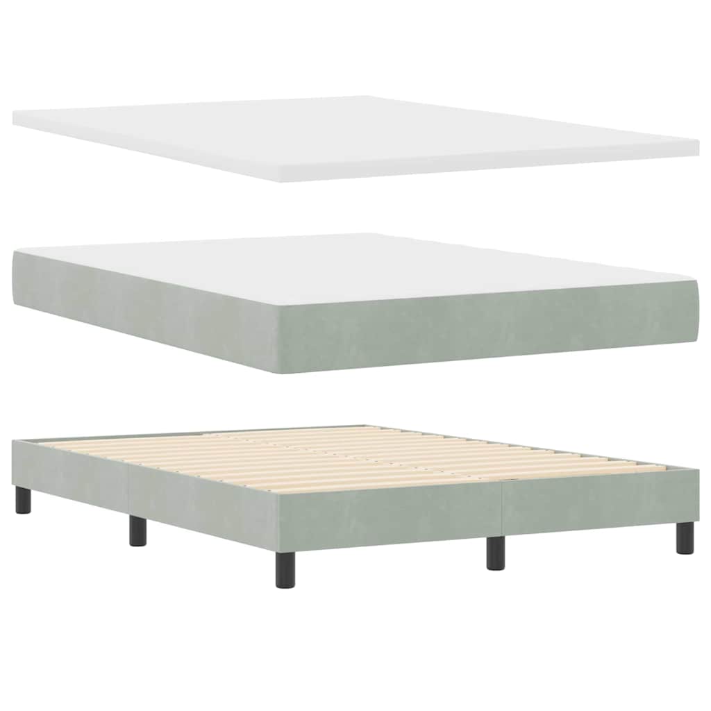 vidaXL Κρεβάτι με ελατήρια Ανοιχτό γκρι 200 x 140 cm Βελούδο