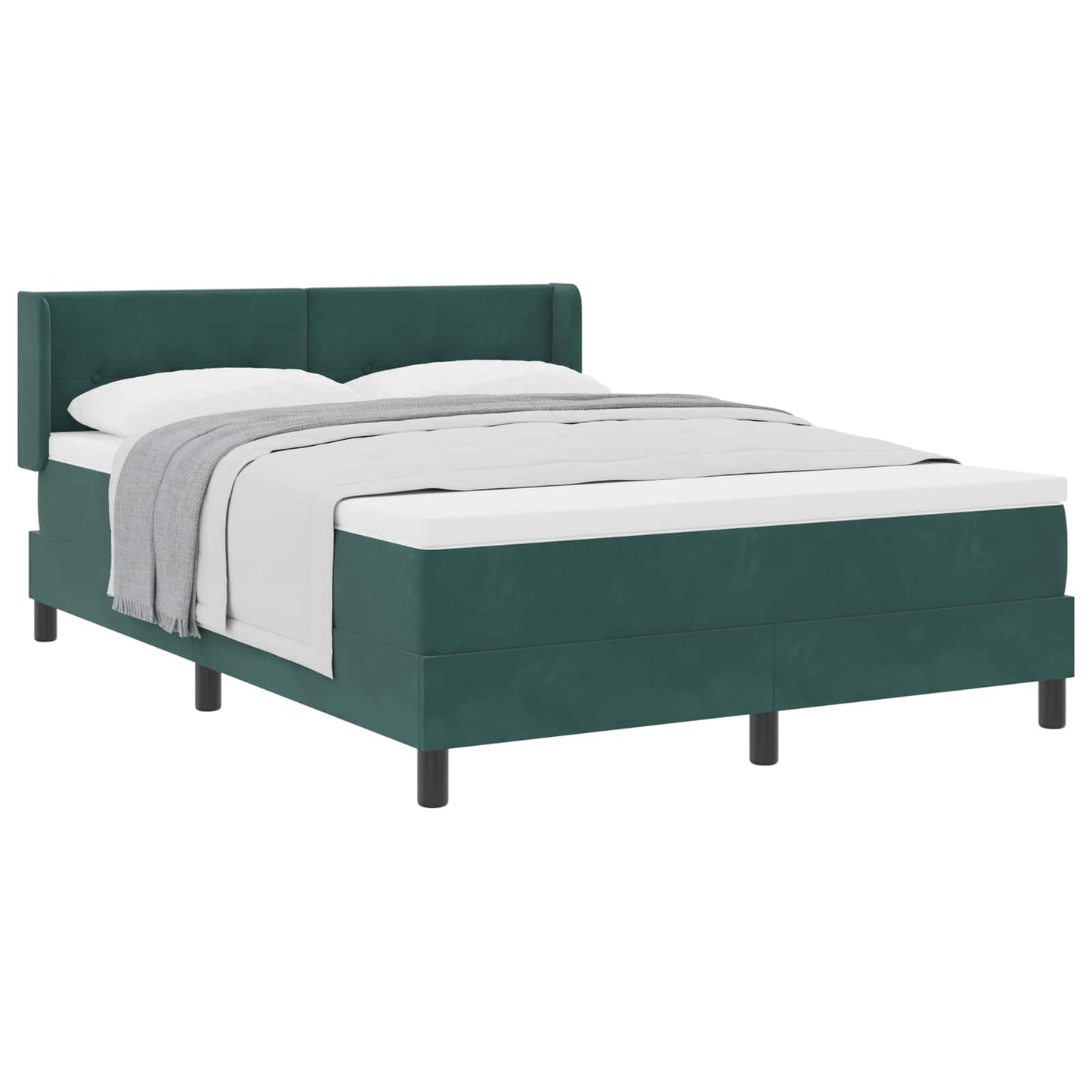 vidaXL Κρεβάτι με ελατήρια Σκούρο Πράσινο 200 x 140 cm Βελούδο