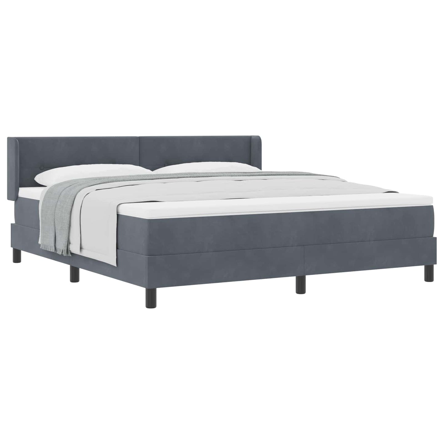 vidaXL Κρεβάτι με ελατήρια Σκούρο Γκρι 200 x 180 cm Βελούδο