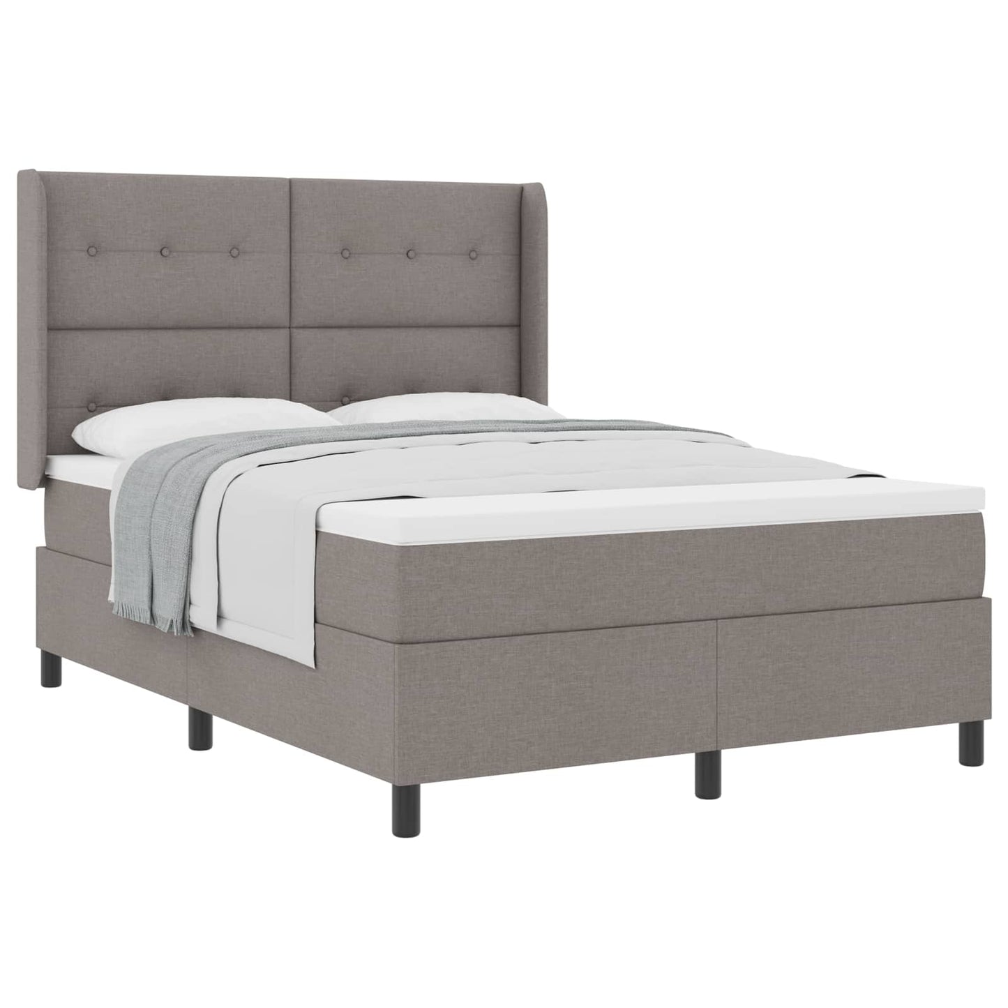 vidaXL Κρεβάτι με ελατήρια με μαξιλάρι Taupe 200 x 140 cm ύφασμα