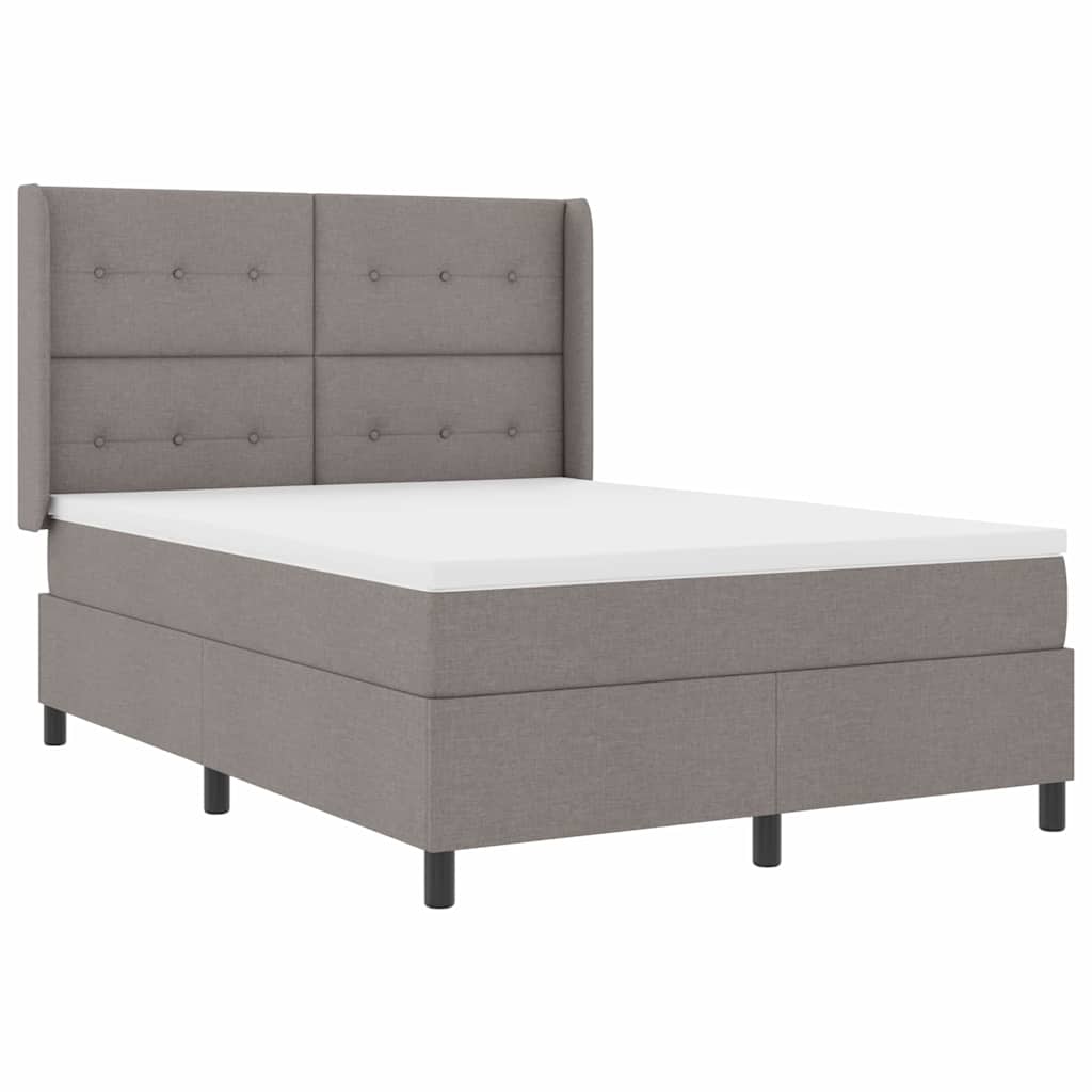 vidaXL Κρεβάτι με ελατήρια με μαξιλάρι Taupe 200 x 140 cm ύφασμα