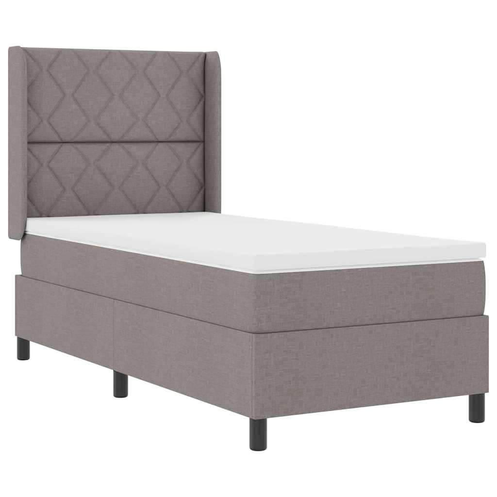 vidaXL Κρεβάτι με ελατήρια με μαξιλάρι Taupe 200 x 100 cm ύφασμα