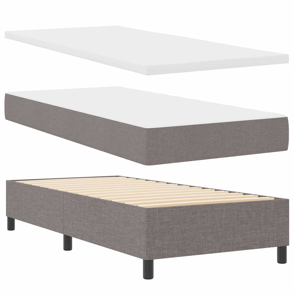 vidaXL Κρεβάτι με ελατήρια με μαξιλάρι Taupe 200 x 100 cm ύφασμα