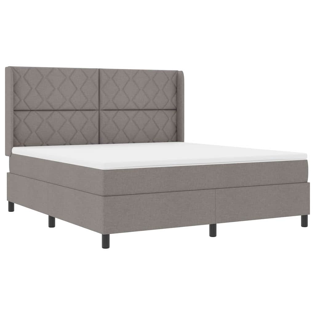 vidaXL Κρεβάτι με ελατήρια με μαξιλάρι Taupe 200 x 180 cm ύφασμα