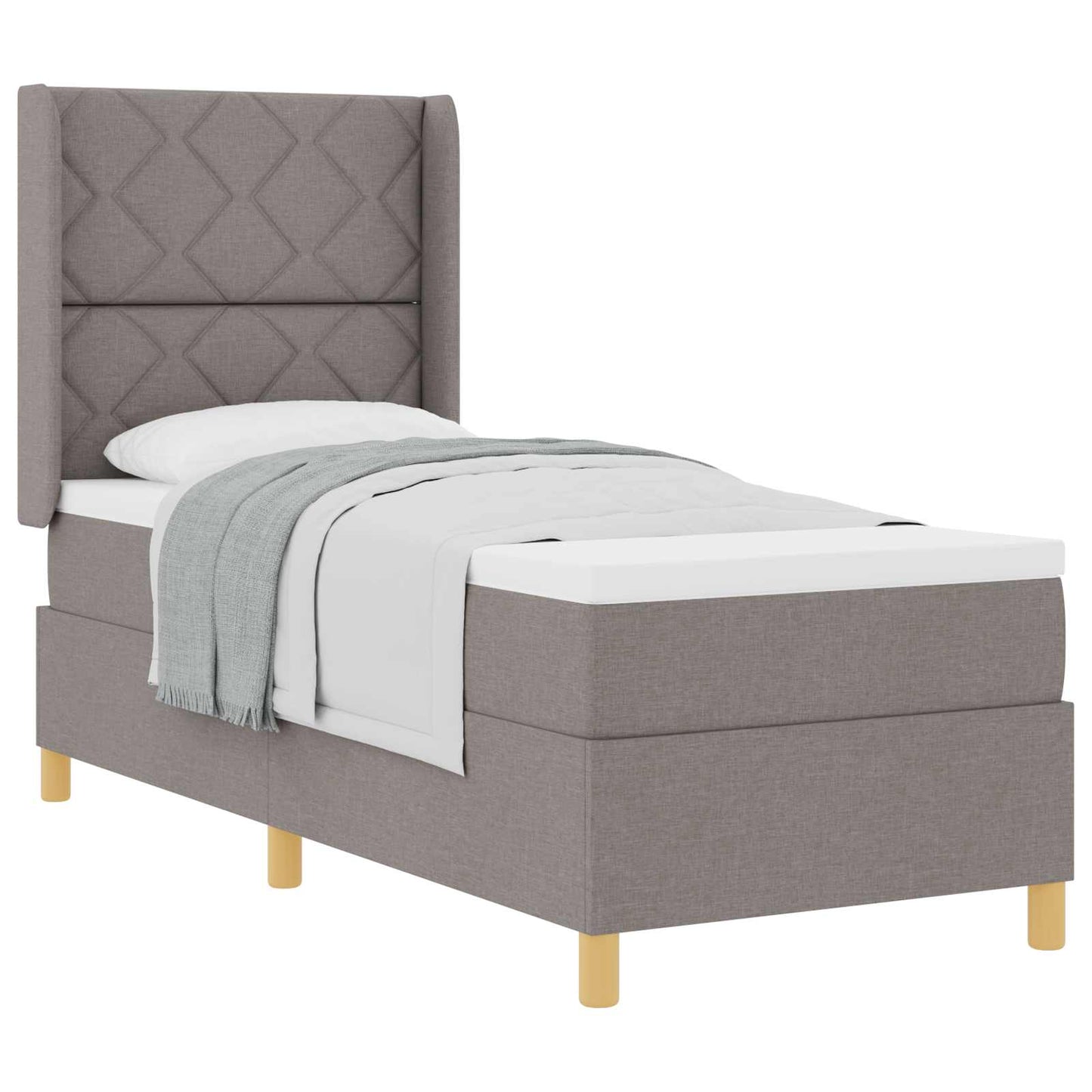 vidaXL Κρεβάτι με ελατήρια με κεφαλάρι Taupe 80 x 200 cm ύφασμα