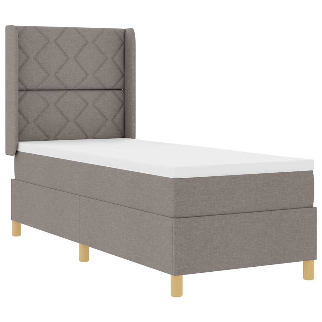 vidaXL Κρεβάτι με ελατήρια με κεφαλάρι Taupe 80 x 200 cm ύφασμα