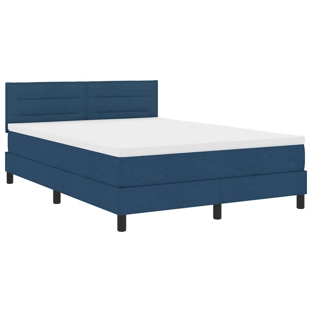 vidaXL Κρεβάτι με ελατήρια με κεφαλάρι Μπλε 160 x 200 cm ύφασμα