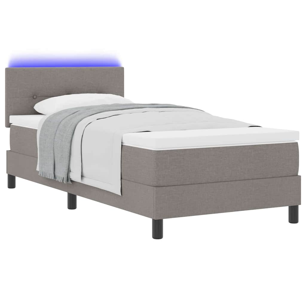 vidaXL Κρεβάτι με ελατήρια με κεφαλάρι Taupe 80 x 200 cm ύφασμα
