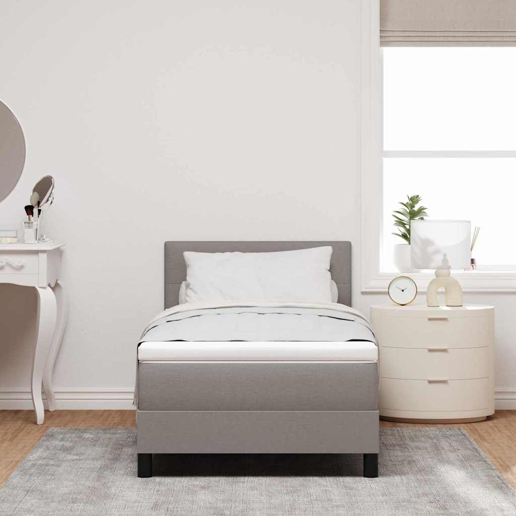 vidaXL Κρεβάτι με ελατήρια με κεφαλάρι Taupe 100 x 200 cm ύφασμα