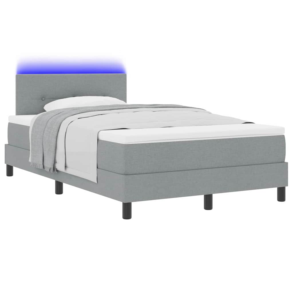 vidaXL Κρεβάτι με ελατήρια Ανοιχτό γκρι 120 x 190 cm ύφασμα