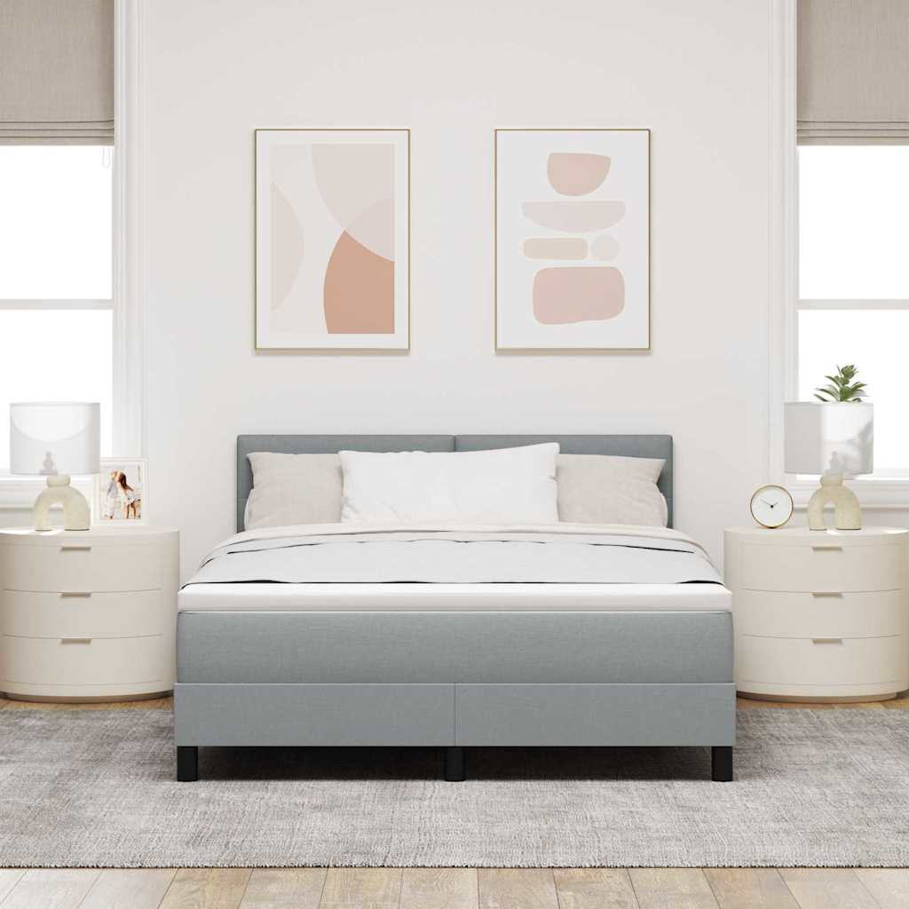 vidaXL Κρεβάτι με ελατήρια Ανοιχτό γκρι 140 x 200 cm ύφασμα