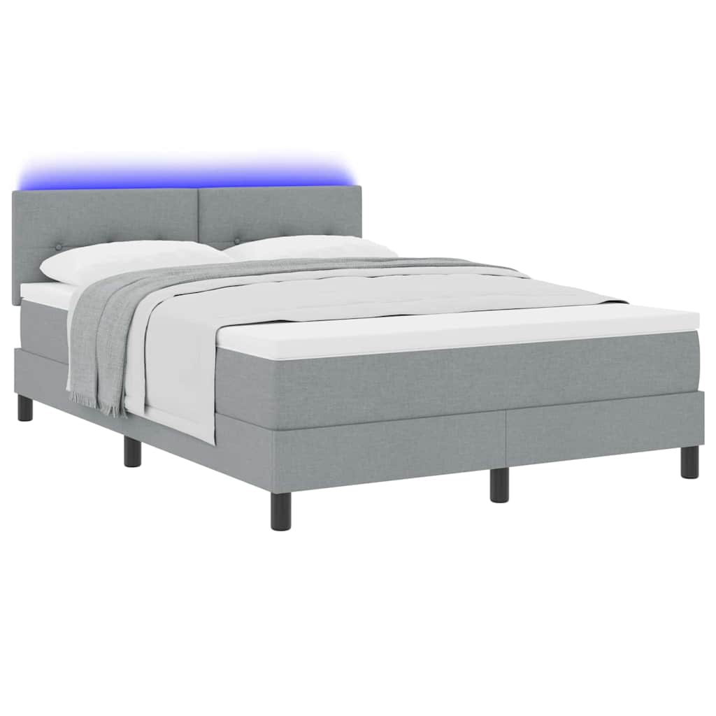 vidaXL Κρεβάτι με ελατήρια Ανοιχτό γκρι 140 x 200 cm ύφασμα