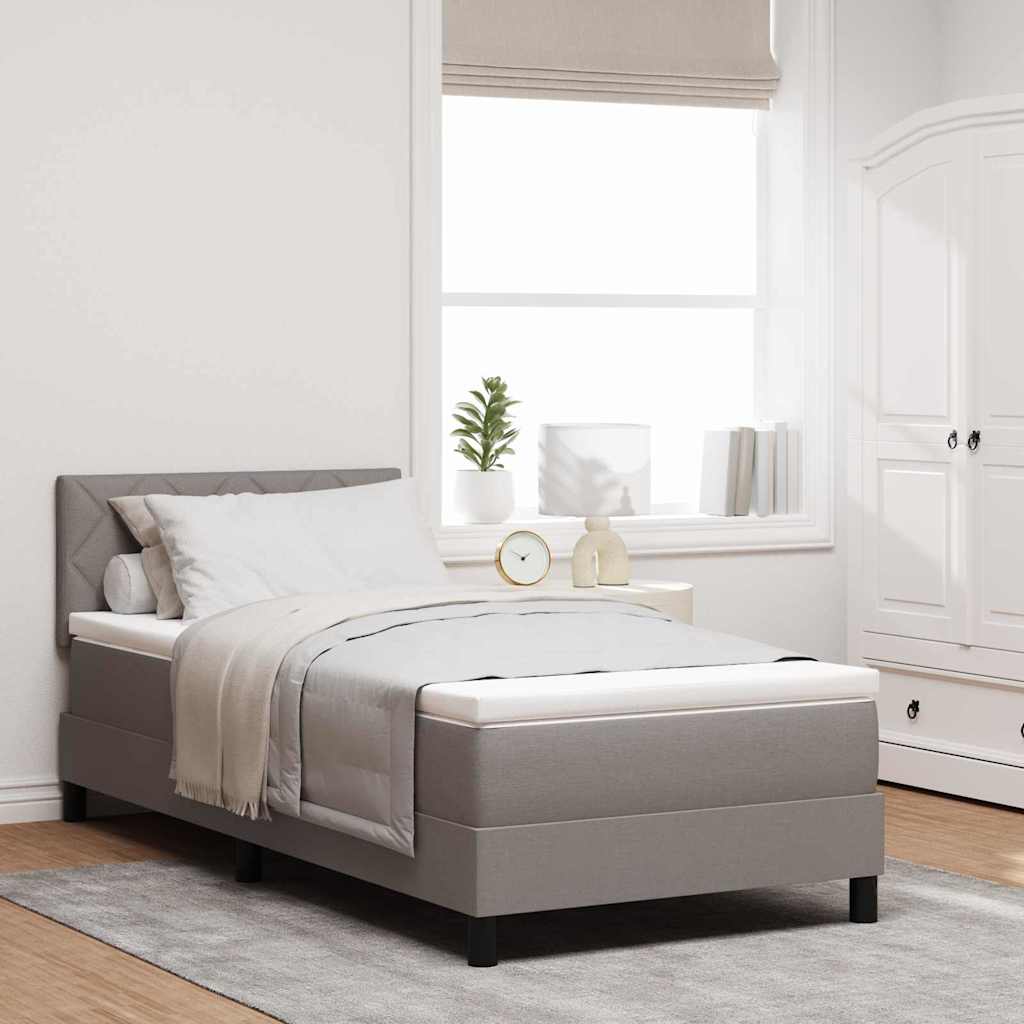 vidaXL Κρεβάτι με ελατήρια με κεφαλάρι Taupe 100 x 200 cm ύφασμα