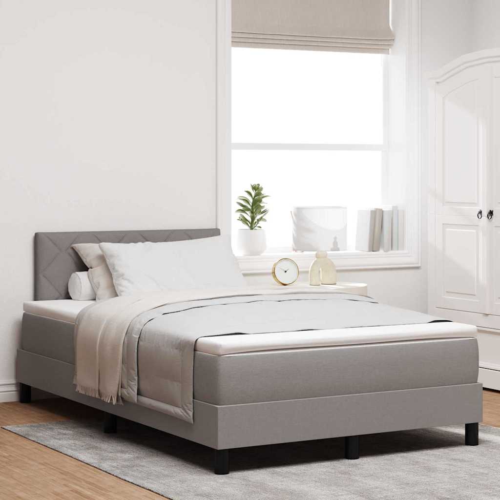 vidaXL Κρεβάτι με ελατήρια με κεφαλάρι Taupe 120 x 190 cm ύφασμα