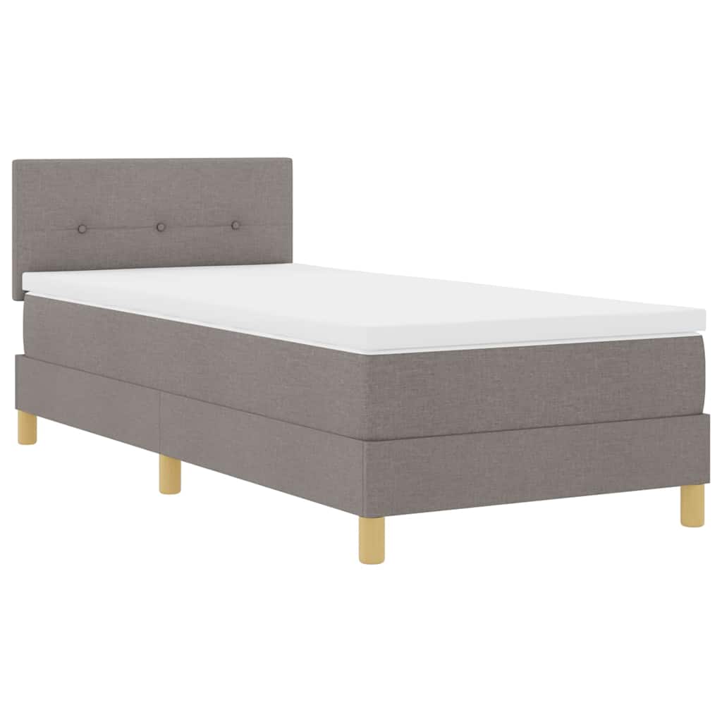 vidaXL LED Κρεβάτι με βάθρο με κεφαλάρι Taupe 90 x 190 cm ύφασμα