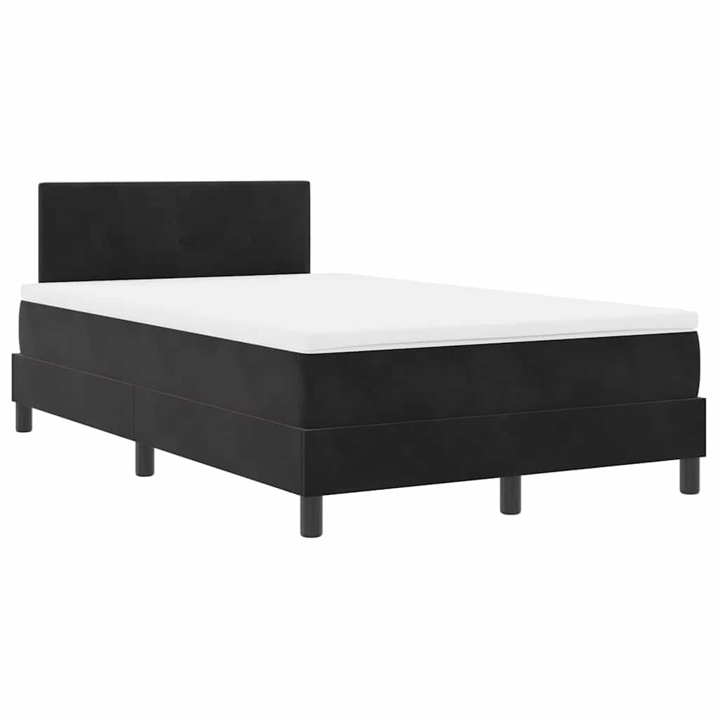 vidaXL LED Κρεβάτι με βάθρο με κεφαλάρι Μαύρο 120 x 190 cm Βελούδο