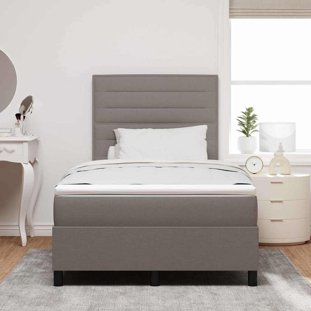 vidaXL Κρεβάτι με ελατήρια με κεφαλάρι Taupe 120 x 190 cm ύφασμα