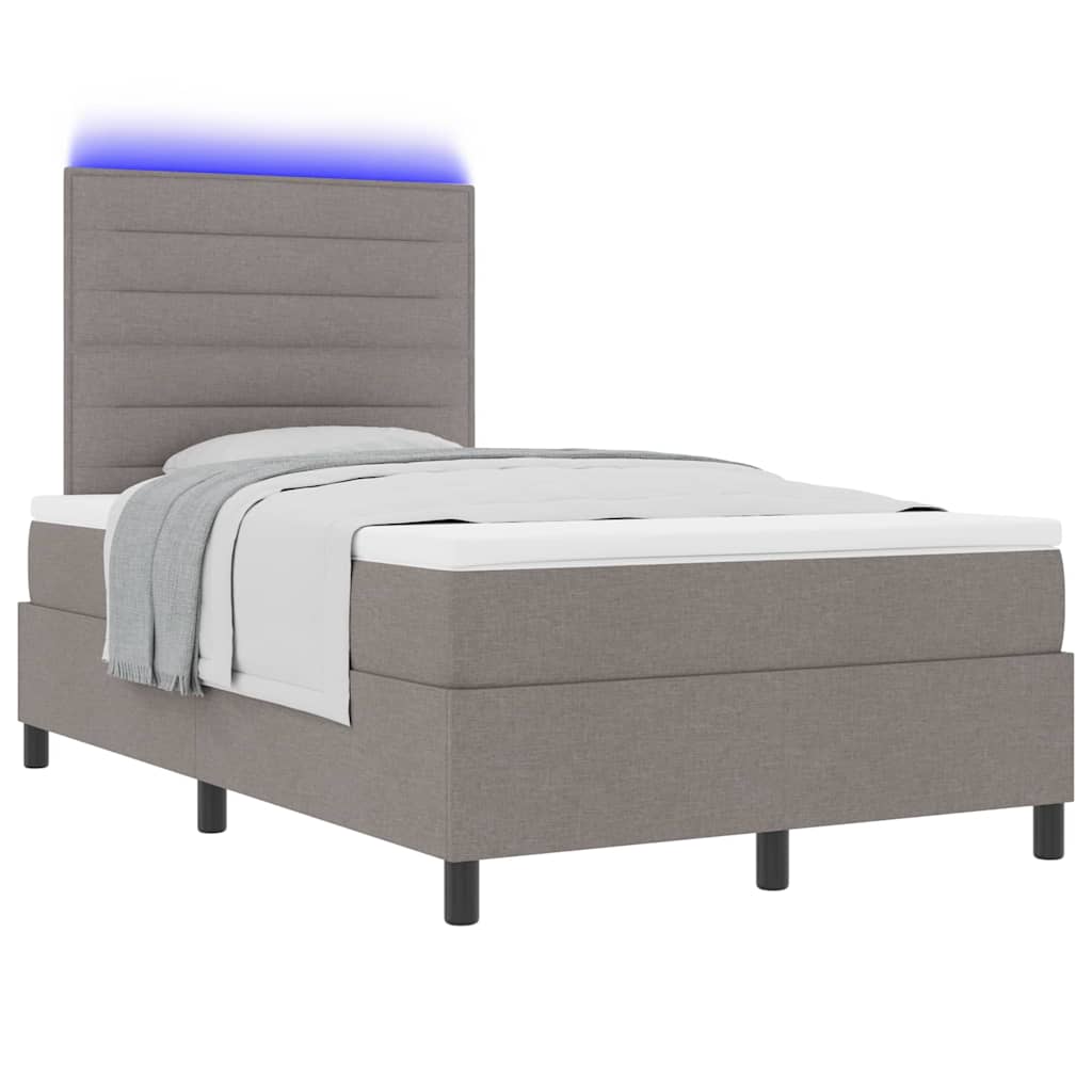vidaXL Κρεβάτι με ελατήρια με κεφαλάρι Taupe 120 x 190 cm ύφασμα
