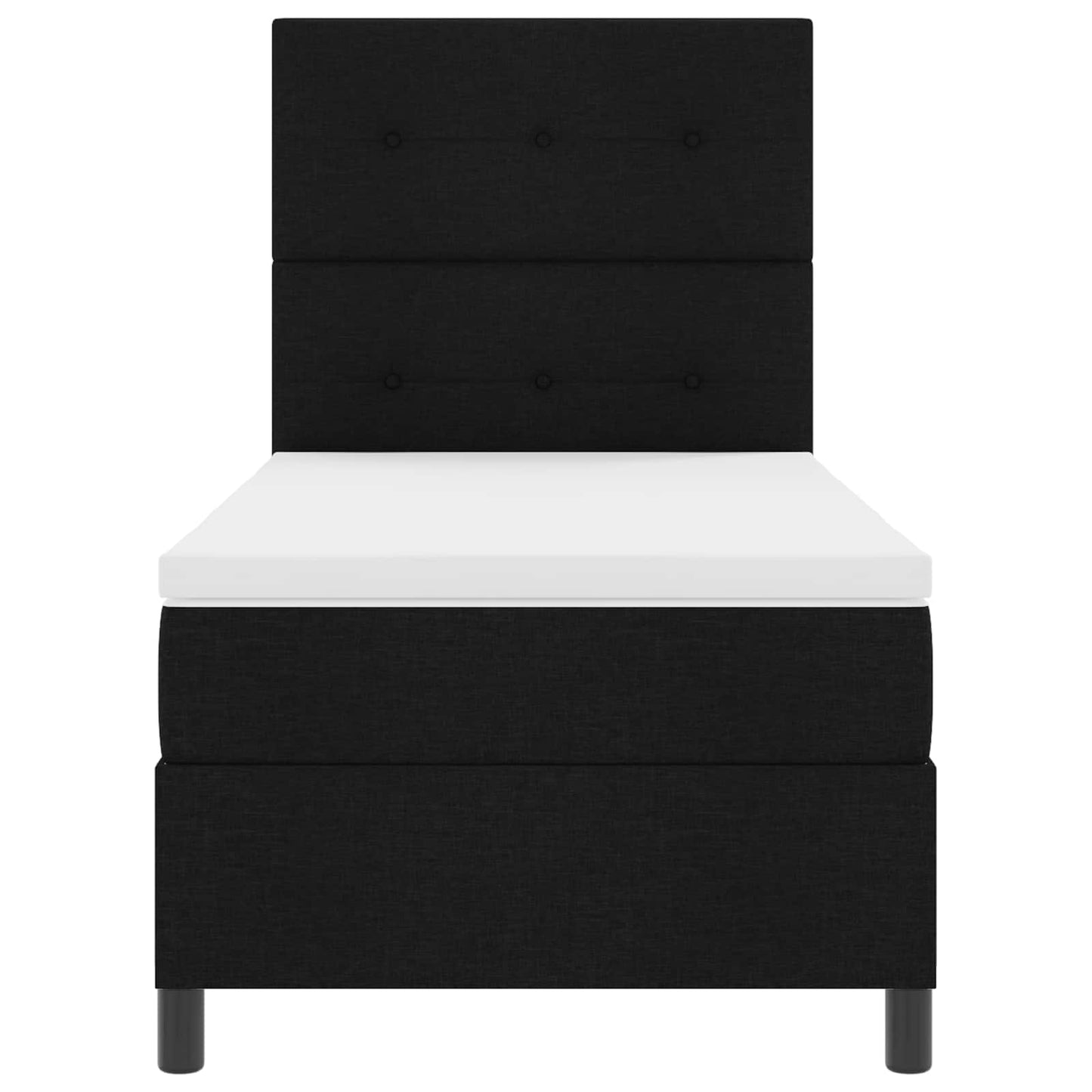 vidaXL Κρεβάτι με ελατήρια με κεφαλάρι Μαύρο 80 x 200 cm ύφασμα