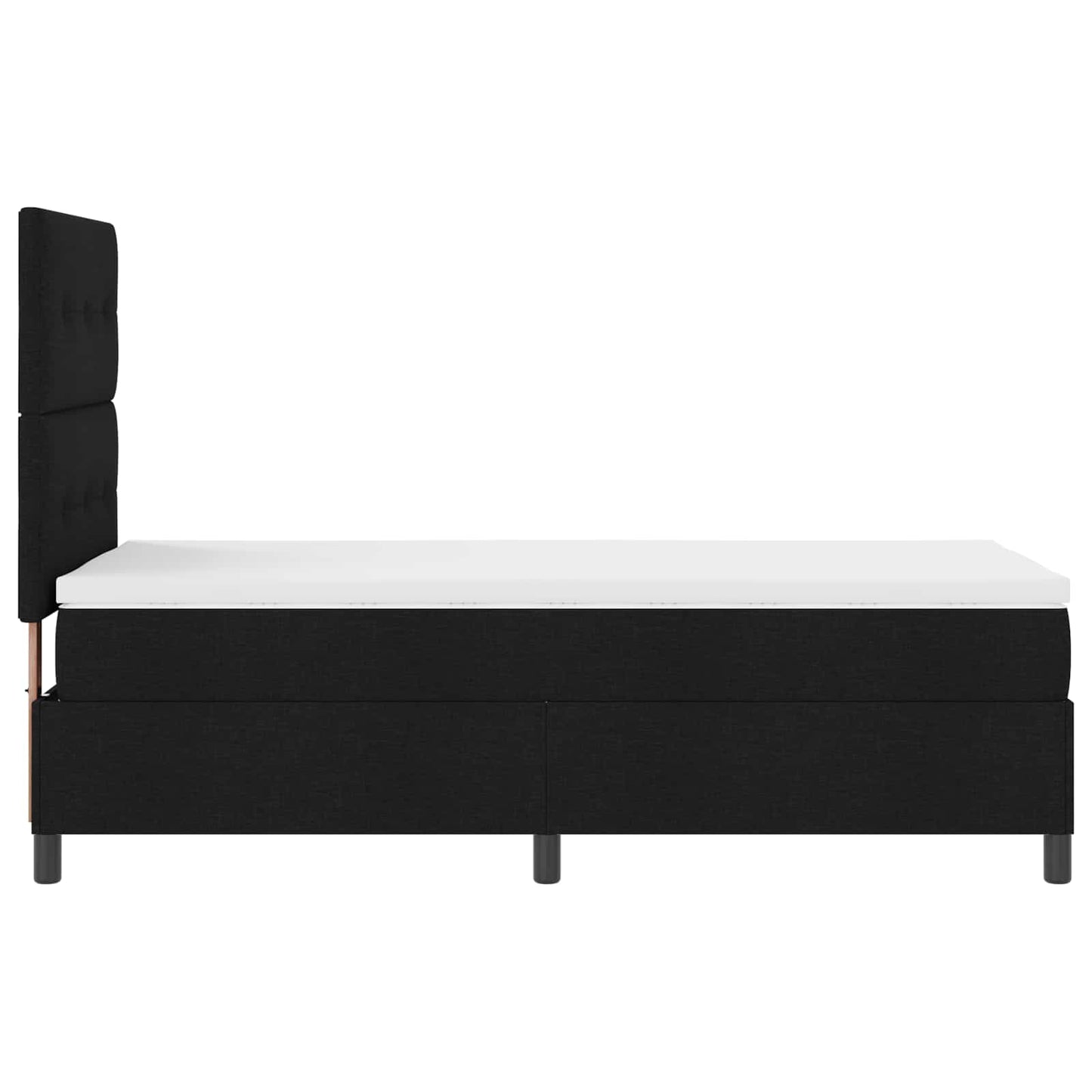 vidaXL Κρεβάτι με ελατήρια με κεφαλάρι Μαύρο 80 x 200 cm ύφασμα