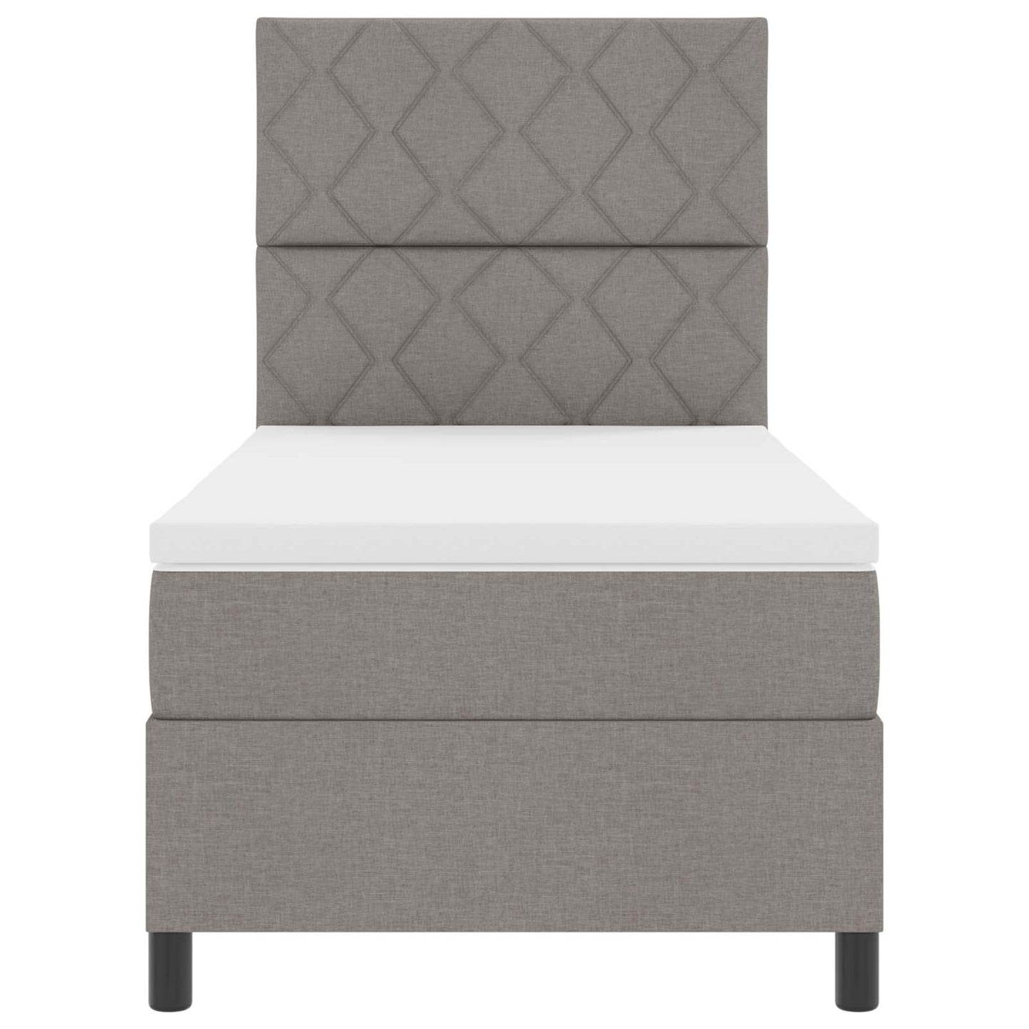 vidaXL Κρεβάτι με ελατήρια με κεφαλάρι Taupe 100 x 200 cm ύφασμα