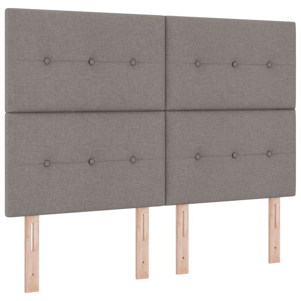 vidaXL LED Κρεβάτι με βάθρο με κεφαλάρι Taupe 140 x 190 cm ύφασμα