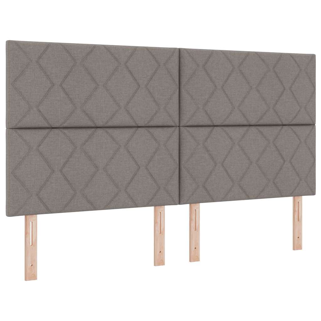 vidaXL LED Κρεβάτι με βάθρο με κεφαλάρι Taupe 180 x 200 cm ύφασμα