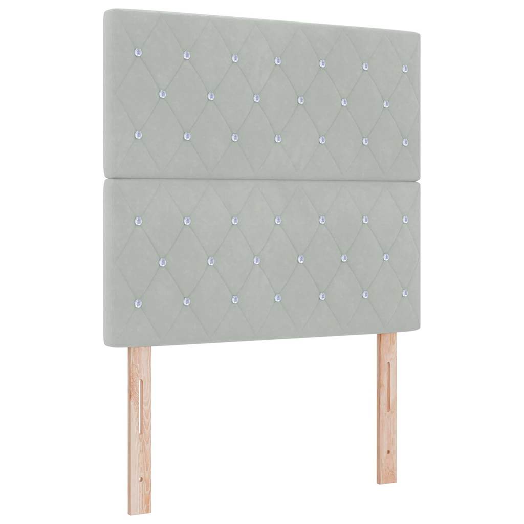vidaXL LED Κρεβάτι με βάθρο Ανοιχτό γκρι 120 x 190 cm Βελούδο
