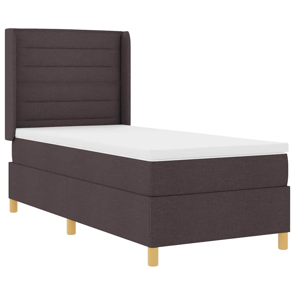 vidaXL Κρεβάτι με ελατήρια με κεφαλάρι Καφέ 80 x 200 cm ύφασμα