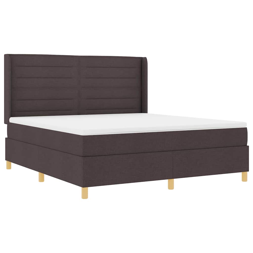 vidaXL Κρεβάτι με ελατήρια με κεφαλάρι Καφέ 180 x 200 cm ύφασμα