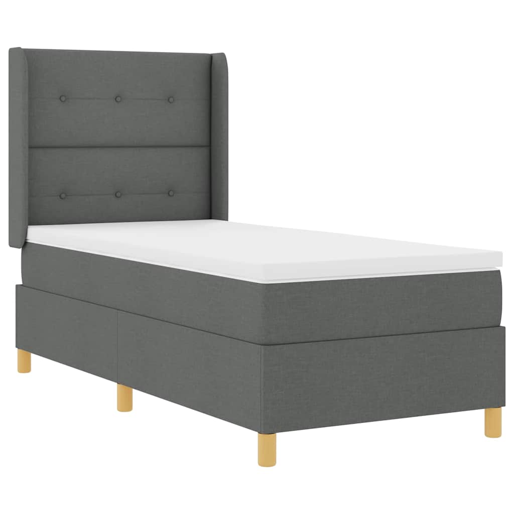 vidaXL Κρεβάτι με ελατήρια με κεφαλάρι Γκρι 80 x 200 cm ύφασμα