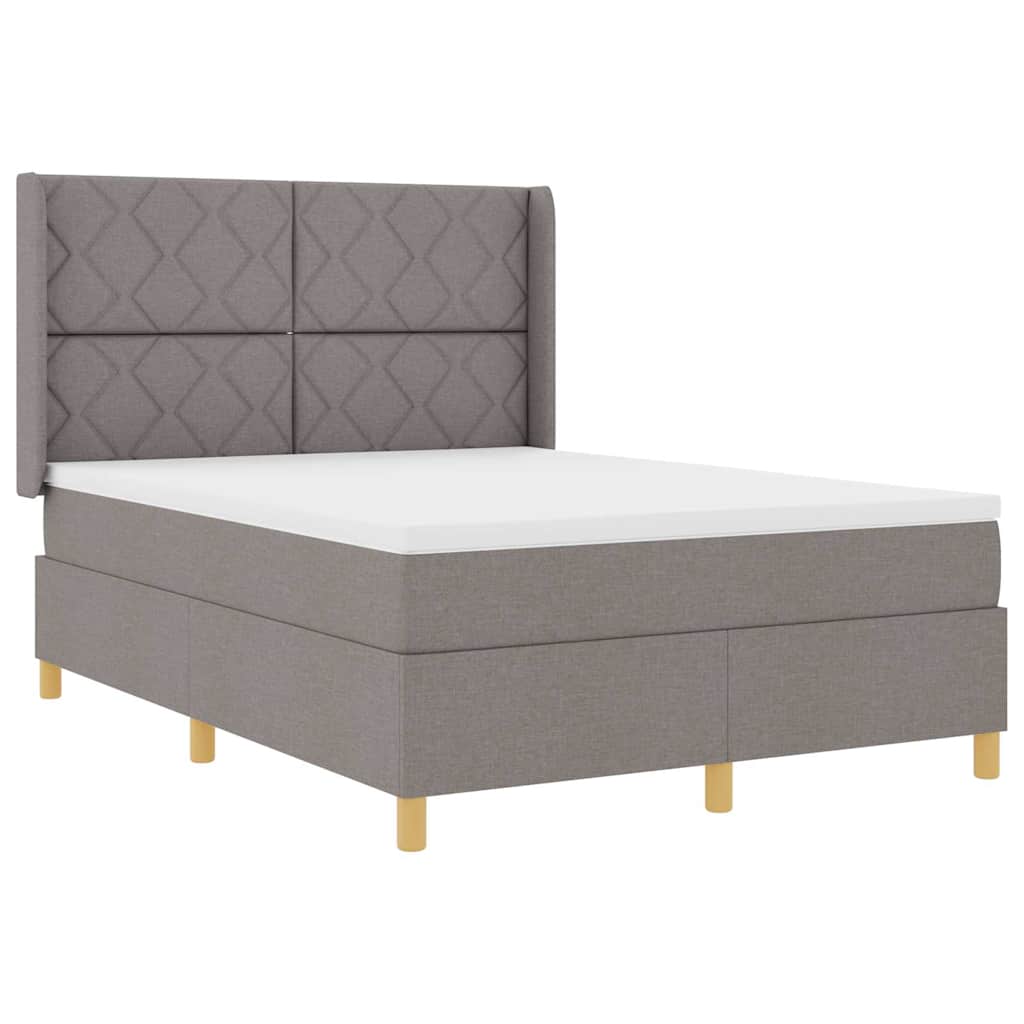 vidaXL Κρεβάτι με ελατήρια με κεφαλάρι Taupe 160 x 200 cm ύφασμα