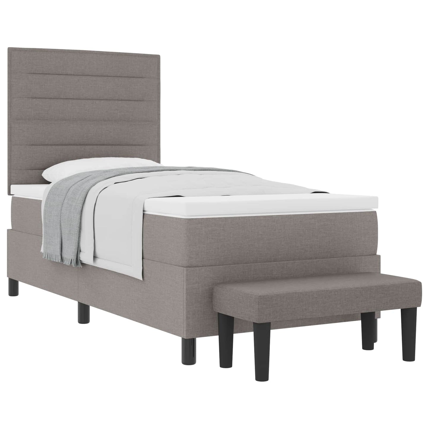 vidaXL Κρεβάτι με ελατήρια με κεφαλάρι Taupe 80 x 200 cm ύφασμα