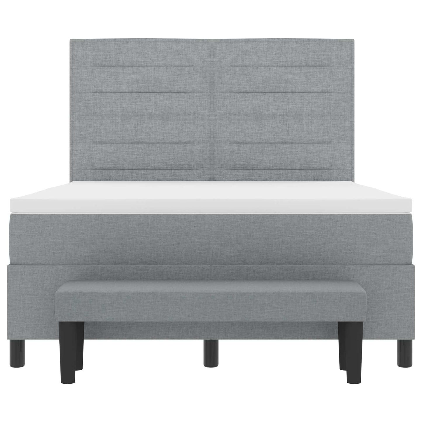 vidaXL Κρεβάτι με ελατήρια Ανοιχτό γκρι 140 x 190 cm ύφασμα
