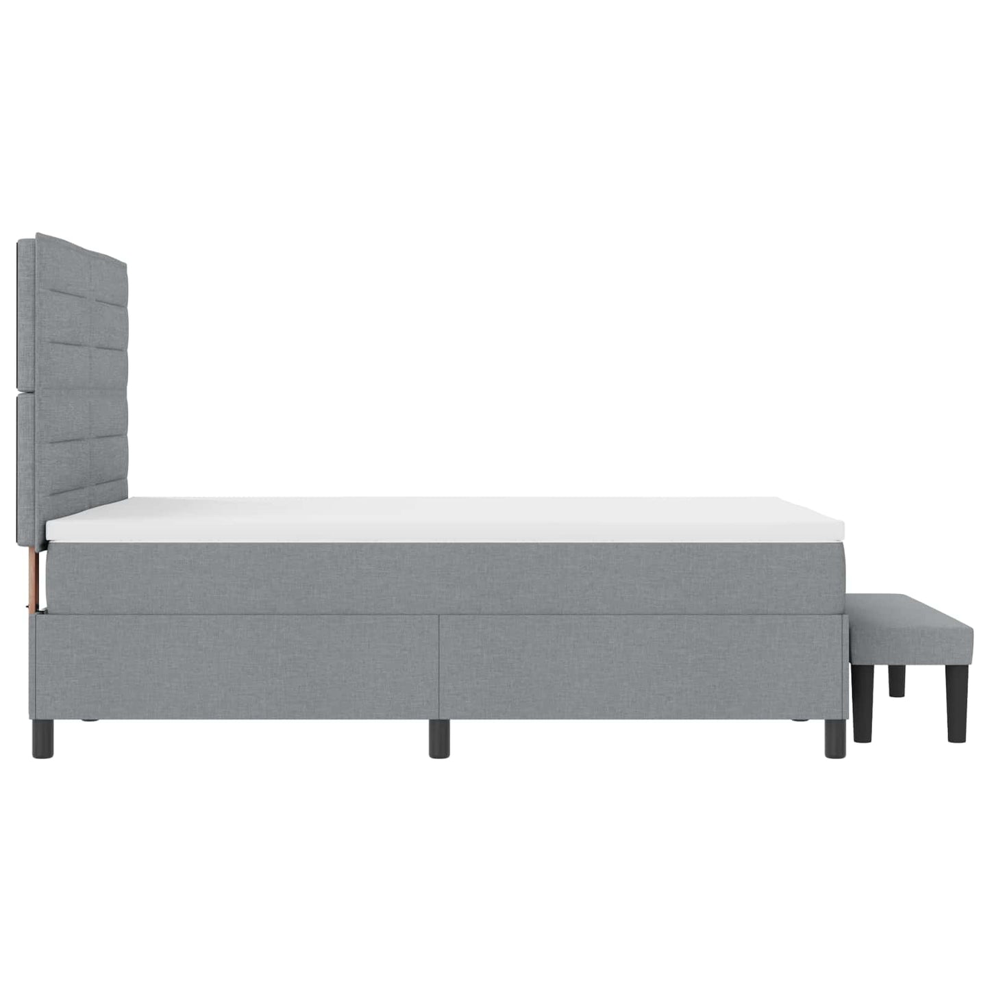 vidaXL Κρεβάτι με ελατήρια Ανοιχτό γκρι 140 x 190 cm ύφασμα