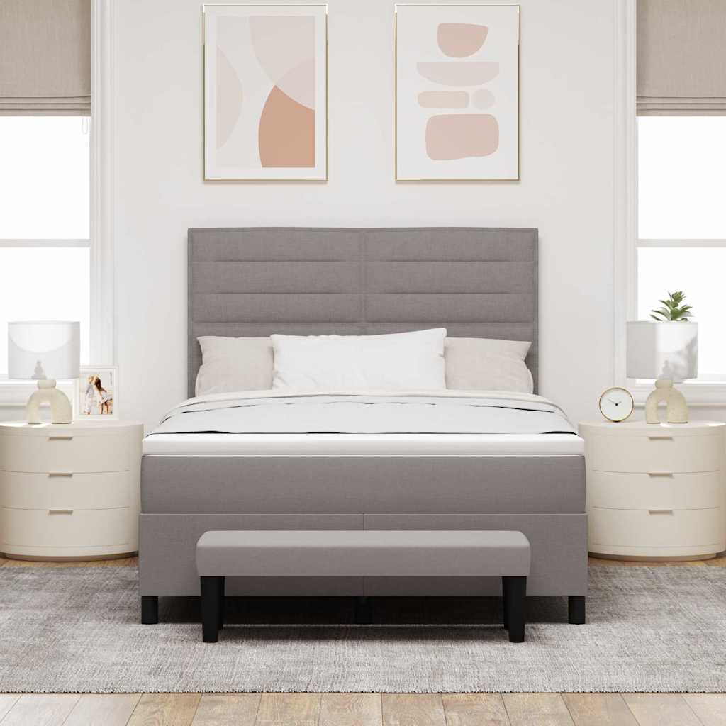 vidaXL Κρεβάτι με ελατήρια με κεφαλάρι Taupe 140 x 190 cm ύφασμα