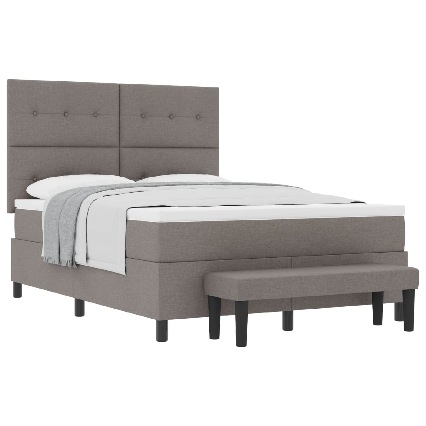 vidaXL Κρεβάτι με ελατήρια με κεφαλάρι Taupe 160 x 200 cm ύφασμα