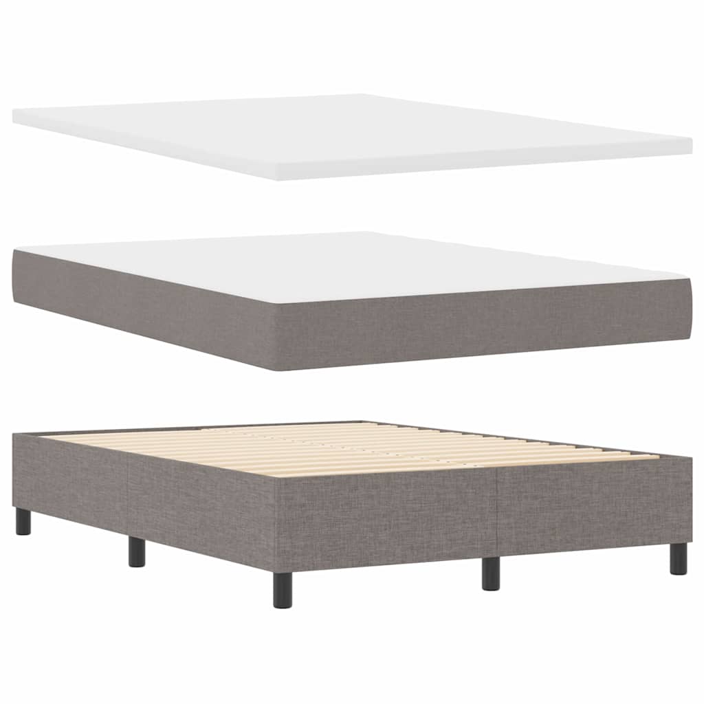 vidaXL Κρεβάτι με ελατήρια με κεφαλάρι Taupe 160 x 200 cm ύφασμα