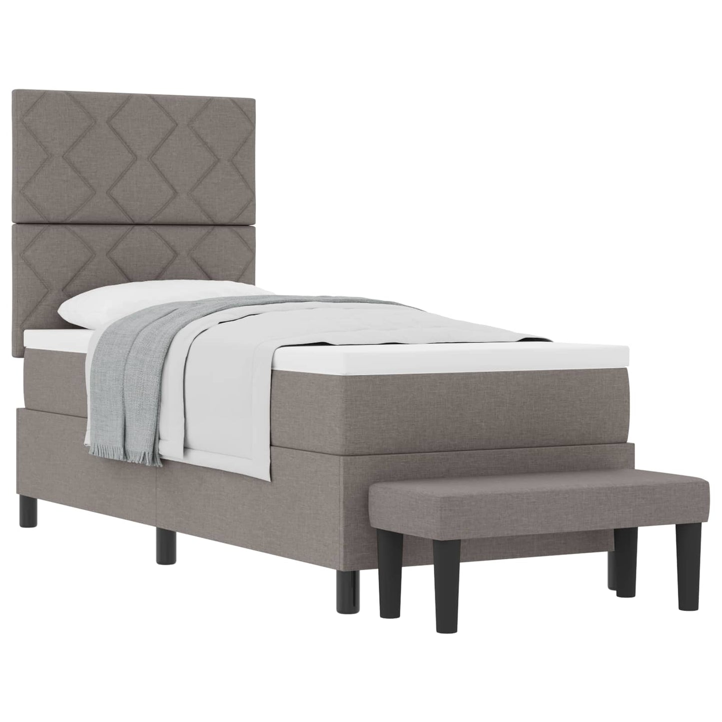 vidaXL Κρεβάτι με ελατήρια με κεφαλάρι Taupe 80 x 200 cm ύφασμα