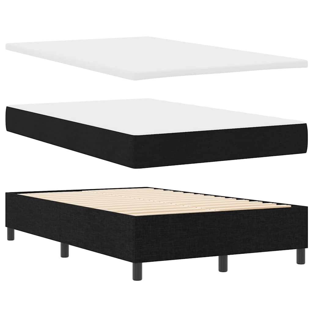 vidaXL Κρεβάτι με ελατήρια με κεφαλάρι Μαύρο 120 x 190 cm ύφασμα